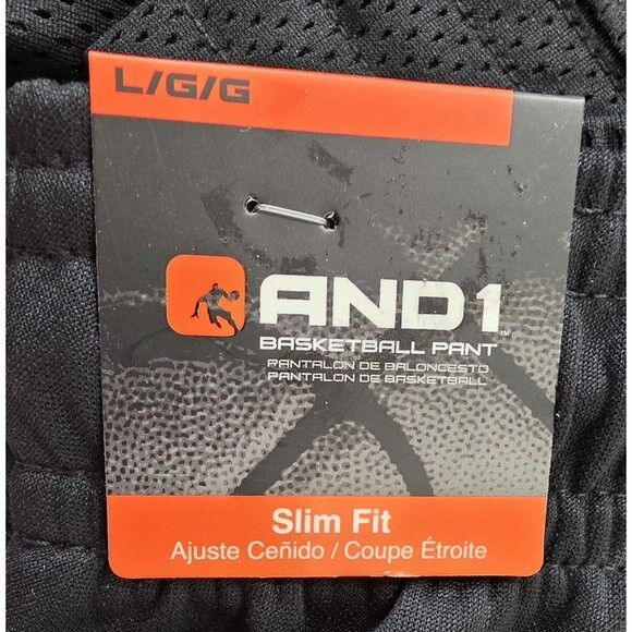 Andi Mesh Basketball Slim Fit Pants Pockets & Drawstring Jogger Men Size L Black - Picture 7 of 13